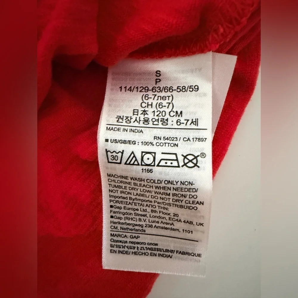 GAP Kids Red Tank Top Organically Grown Cotton Size S (6-7)